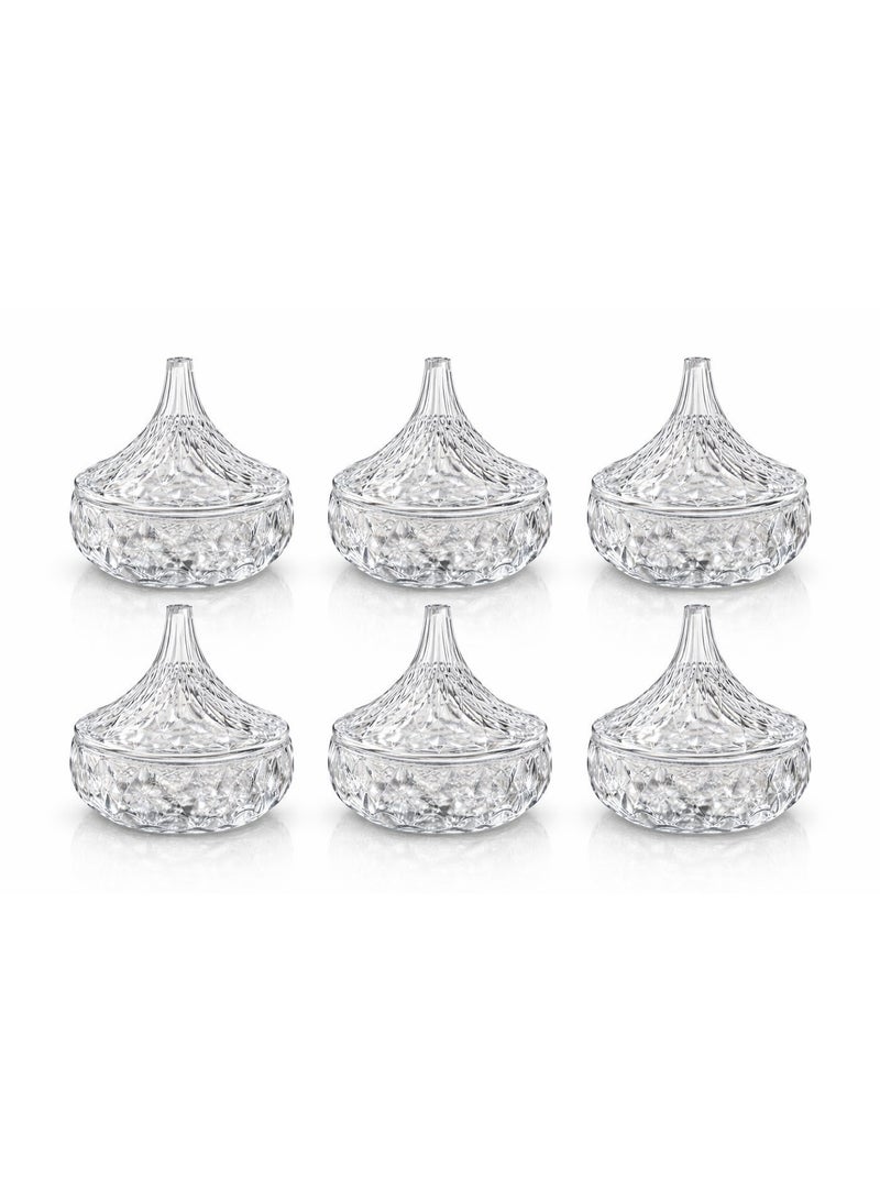 Alhomaidhi Mini Clear Glass Date Set (8 x 8 cm) - 6 Pieces | Elegant Design for Hosting and Desserts - Image 3